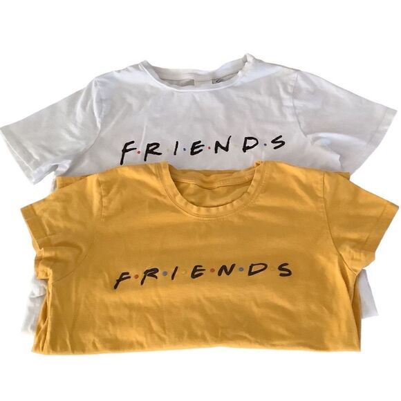 H&M 2 Tees with “Friends” Screen Printed on Front S - Picture 1 of 3